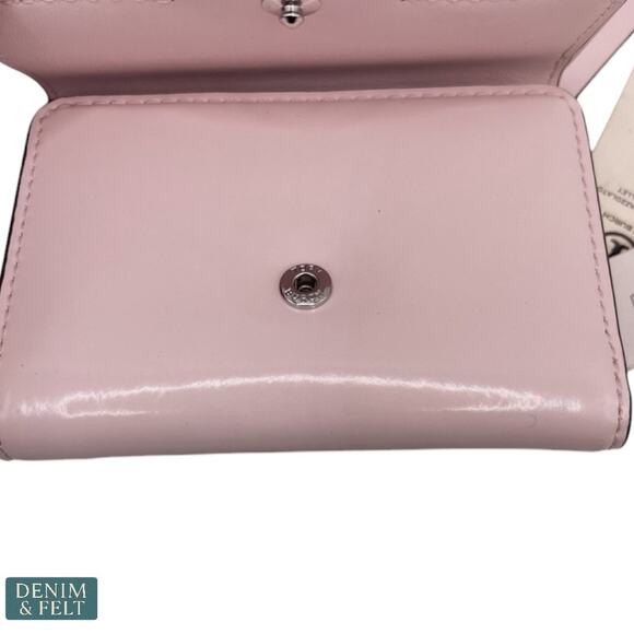 NEW Tory Burch Small Robinson Spazzolato Wallet Powder Pink Patent Leather - Picture 11 of 14